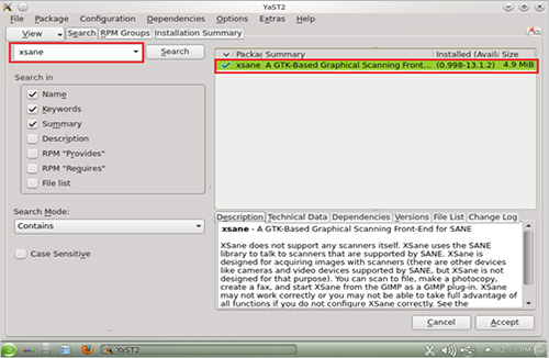 삼성 프린터 리눅스 Xsane 설치 방법 6 Xsane 검색 화면