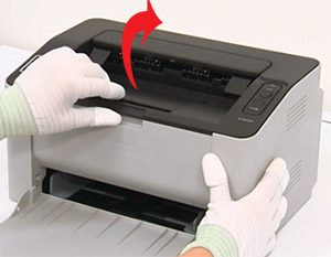 SL-M202x  시리즈 토너 카트리지 교체하기 위해 윗덮개 손잡이 위치 화면