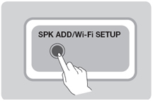 제품 하단의 SPK ADD 버튼을 1초간 누르면, 세트 상단의 OLED가 회전하거나 깜빡이면서 ready to connect 라는 음성을 들을 수 있습니다