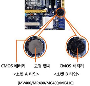 mv400/mr400/mc400/mc410 계열 소켓 a타입과 b타입 예시 화면