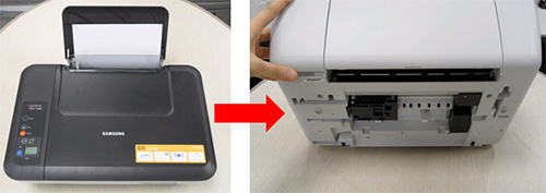 제품 바닥면이 보이도록 제품을 뒤집은 화면