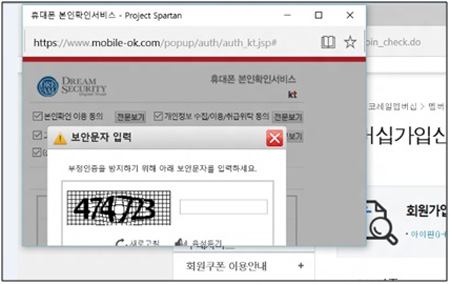 삼성 노트북 특정 인터넷 웹사이트 문제 발생 6 보안문자 입력창 아래 다 안보이는 에러 상태