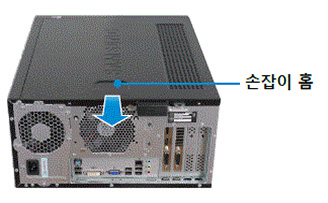 손잡이 홈으로 미는 화면