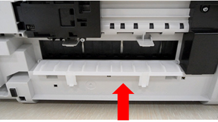 청소덮개를 닫으려는 화면