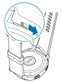 밴드의 스프링 막대를 안쪽으로 미세요