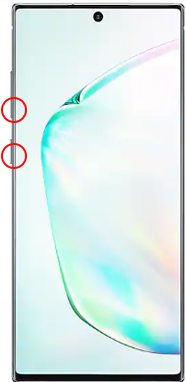 볼륨(하) 버튼과 전원&빅스비 버튼