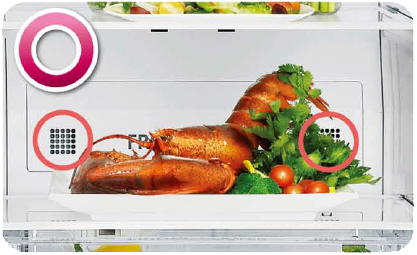 공기 순환이 잘되도록 식품 보관